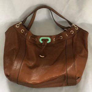 Michael Kors large brown bag with gold metallic